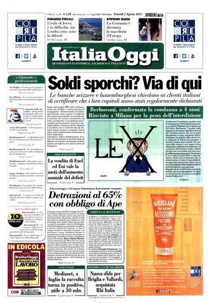 Italia oggi : quotidiano di economia finanza e politica